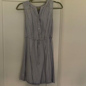 LOFT Navy Pinstripe Sleeveless Mini Dress